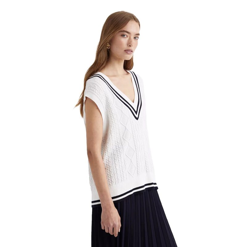 Sportscraft Elka Cable Vneck Vest image number 4